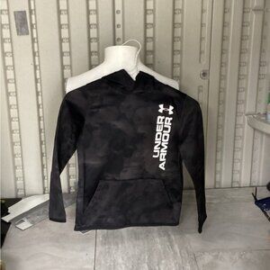Country Club Chic UNDER ARMOUR BOYS' FLEECE HOODIE, SIZE SMALL, BLACK/WHITE